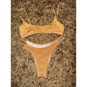 Victoria's Secret Gold Shimmer 2 Piece Bikini Swimsuit